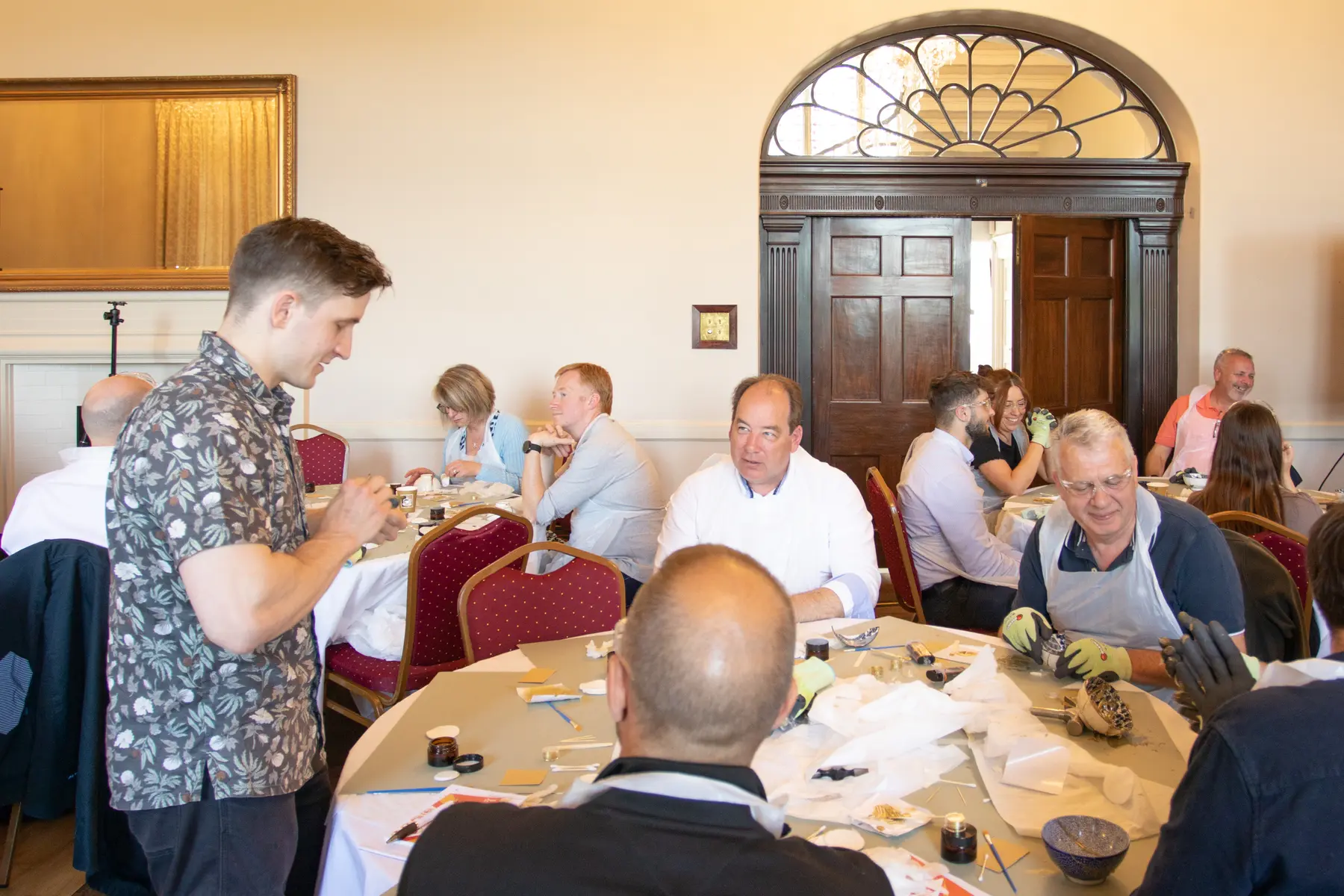 Colleagues sharing conversation during a corporate creative away day
