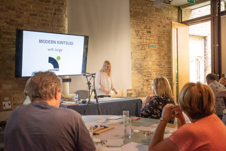 "Team participating in Artivian's Kintsugi workshop"